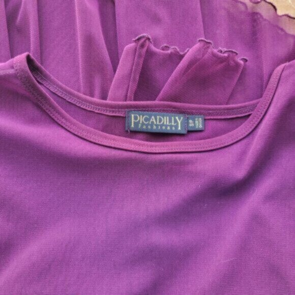 Picadilly Sheer Mesh Blouse Size Small - Picture 7 of 12